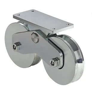 Sliding Gate Fitting - Gate Twin Wheel, 120mm Diameter, 1200Kg Rating, 20mm Track