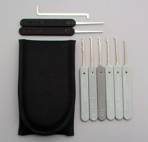 Peterson Lockpick Tools - The City Set - Electroless Nickel Plastic- with nylon case | Remote Pro
