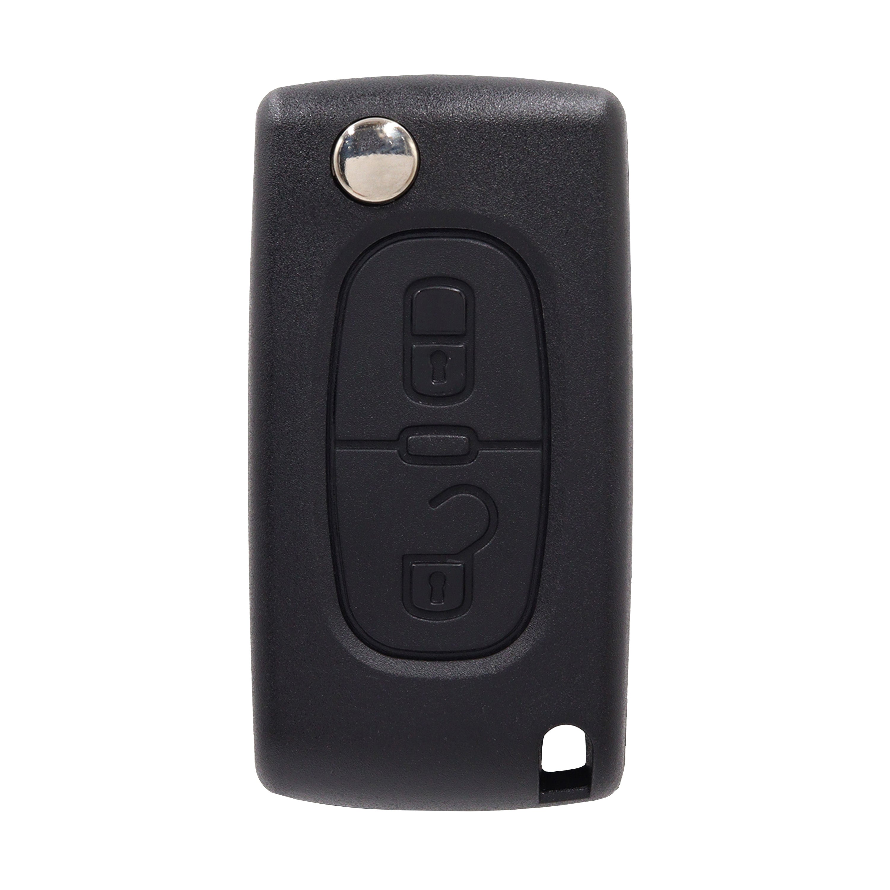 2 Button HU83 Flip Key Housing to suit Peugeot (With Battery Clip)