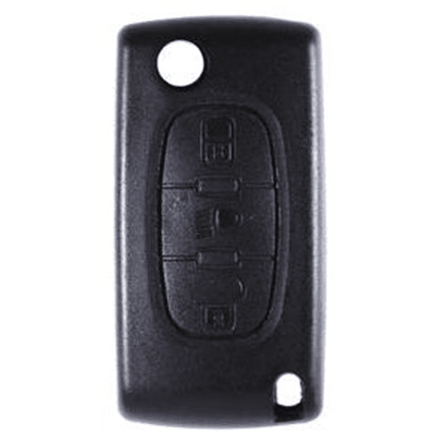 Automotive > Key > Housing - 3 Button HU83 Flip Key Housing To Suit Peugeot (With Battery Clip)