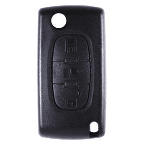 3 Button HU83 Flip Key Housing to suit Peugeot (With Battery Clip)