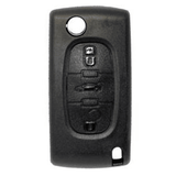 3 Button HU83 Flip Key Housing to suit Peugeot (No Battery Clip)