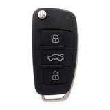 3 Button HU66 433MHz Flip Key to suit Audi A2/A3/A4/A5 (Not Prox)