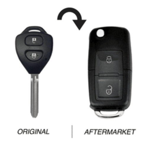 2 Button TOY43 433MHz Flip Key Upgrade 71051 to suit Toyota Hilux/Yaris