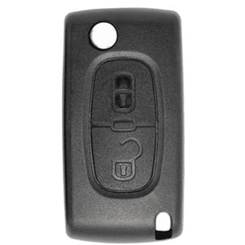 2 Button HU83 Flip Key Housing to suit Peugeot (With Battery Clip)