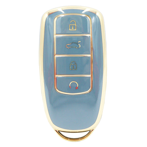 Golden Outlined Dark Cyan Car Key Sleeve to suit Chery Omoda 5
