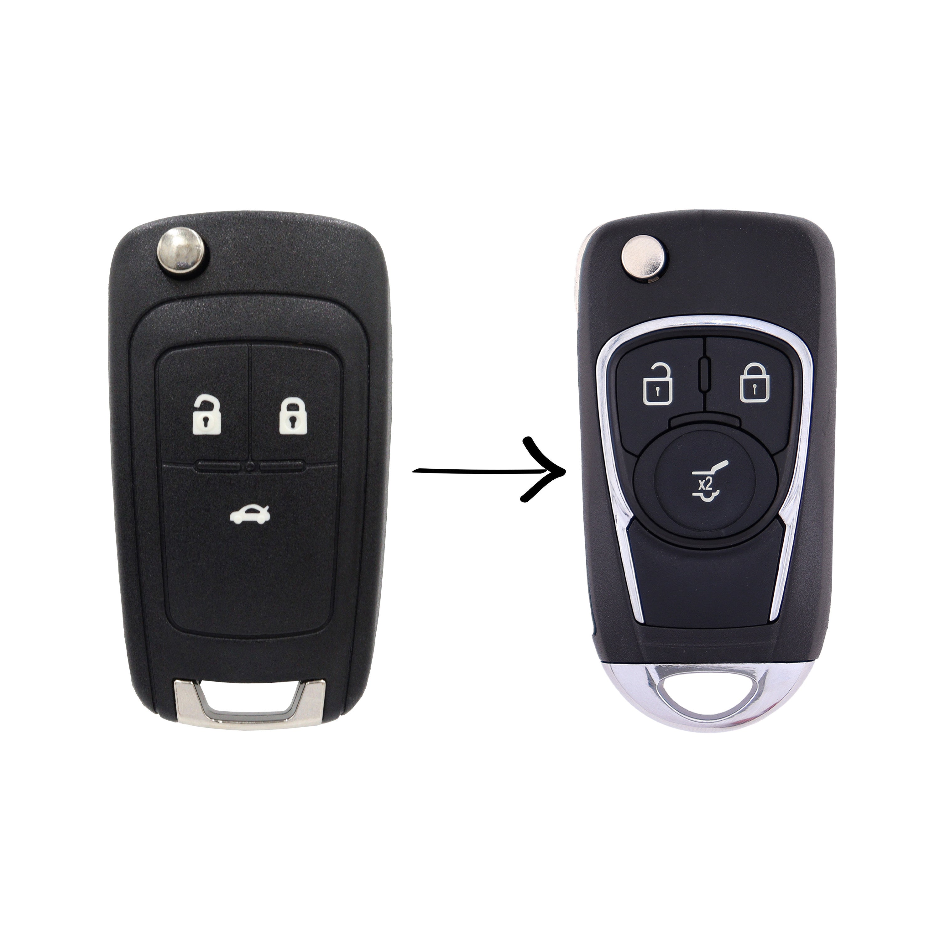 To Suit Holden Barina/Cruze/Trax 3 Button Remote Flip Key Blank Modified Shell/Case