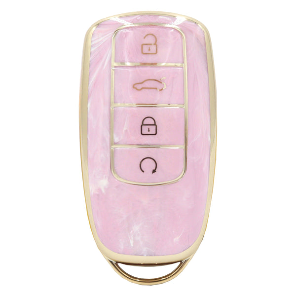 Golden Outlined Pink Car Key Sleeve to suit Chery Omoda 5