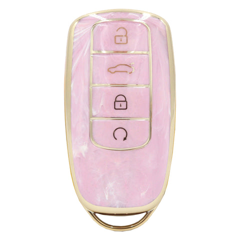Golden Outlined Pink Car Key Sleeve to suit Chery Omoda 5