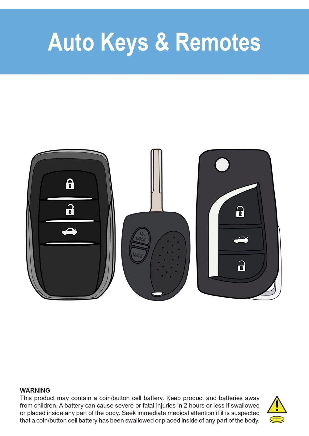 Battery Warning POS Packaging Bags - Automotive Car Keys | Remote Pro