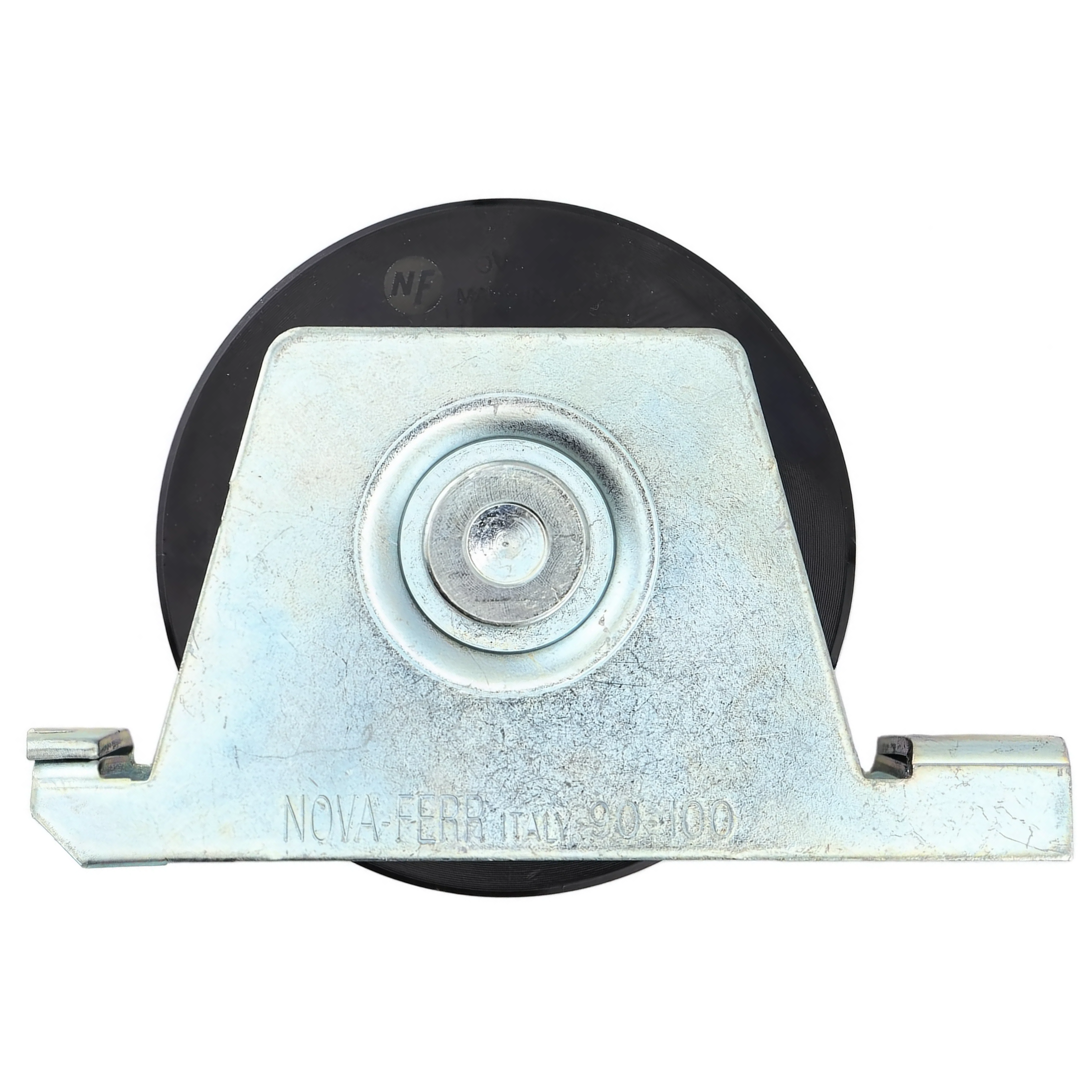 Sliding Gate Wheel 90mm Ø U Groove 2 Bearings - Removeable & Black Electro-coated