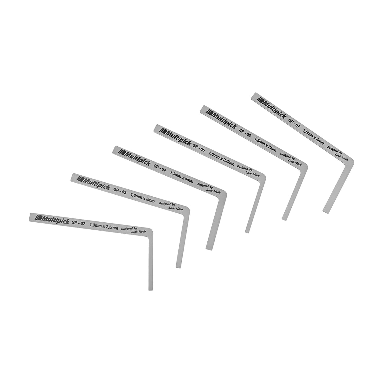 Multipick ELITE Lock Noob Dimple Lock Tensioner Set - 6 Pieces