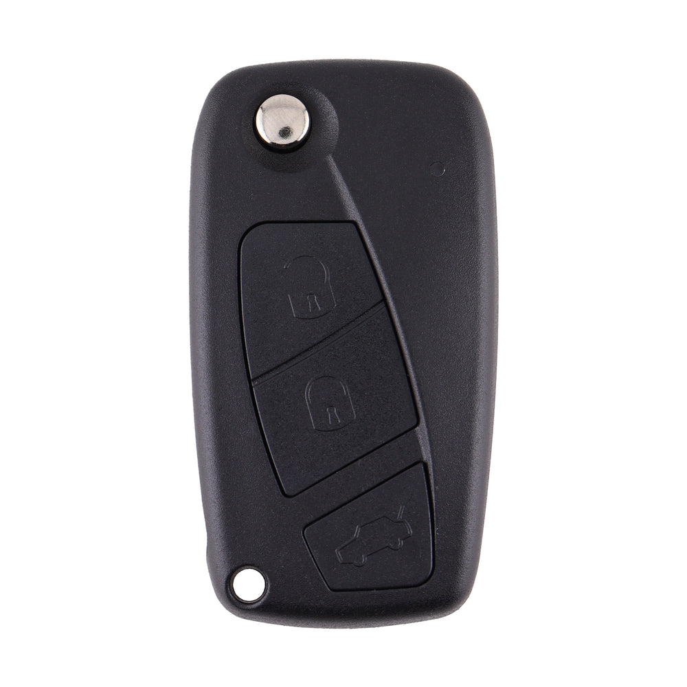 To Suit Fiat 3 Button Flip Key Remote Case/Shell/Blank Punto Bravo Stilo Black