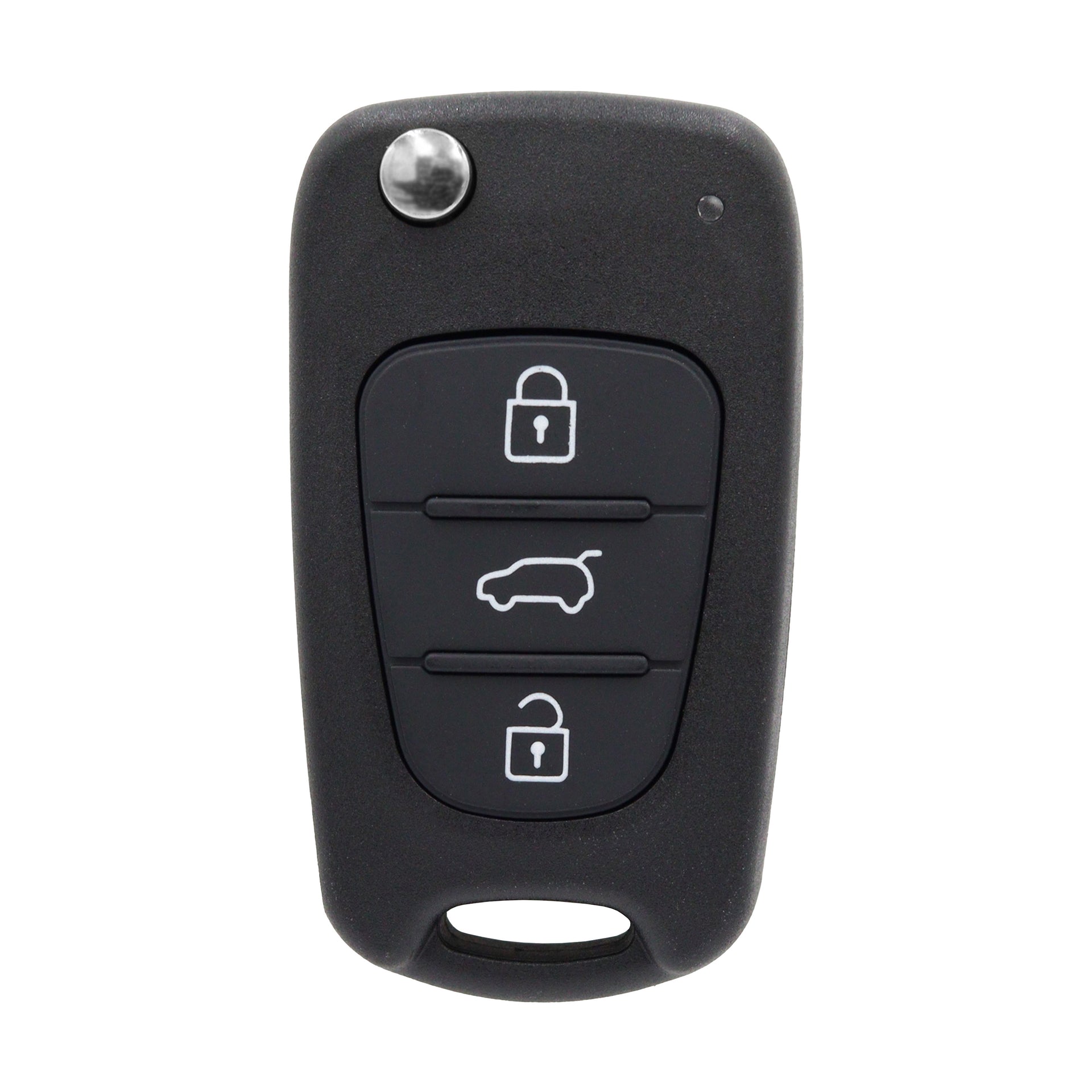 Ontto Custodia In TPU Con Fibra Di Carbonio Per Chiavi Hyundai (Solaris, Elantra, I30, Tucson, Kona 2015-2019) - 3 Tasti Blu