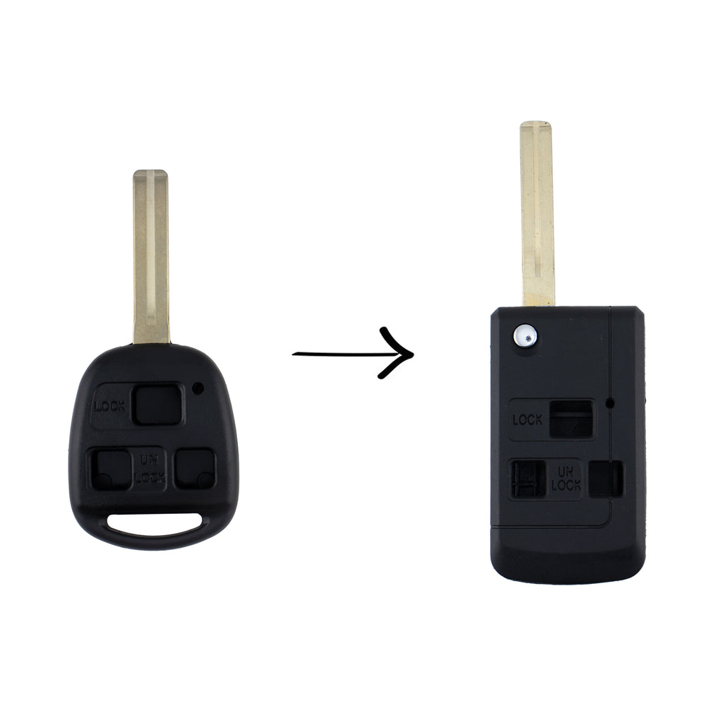 To Suit Lexus Remote Car Key 3 Button Flip Shell/Case/Enclosure IS200 GS300 RX300 LS400