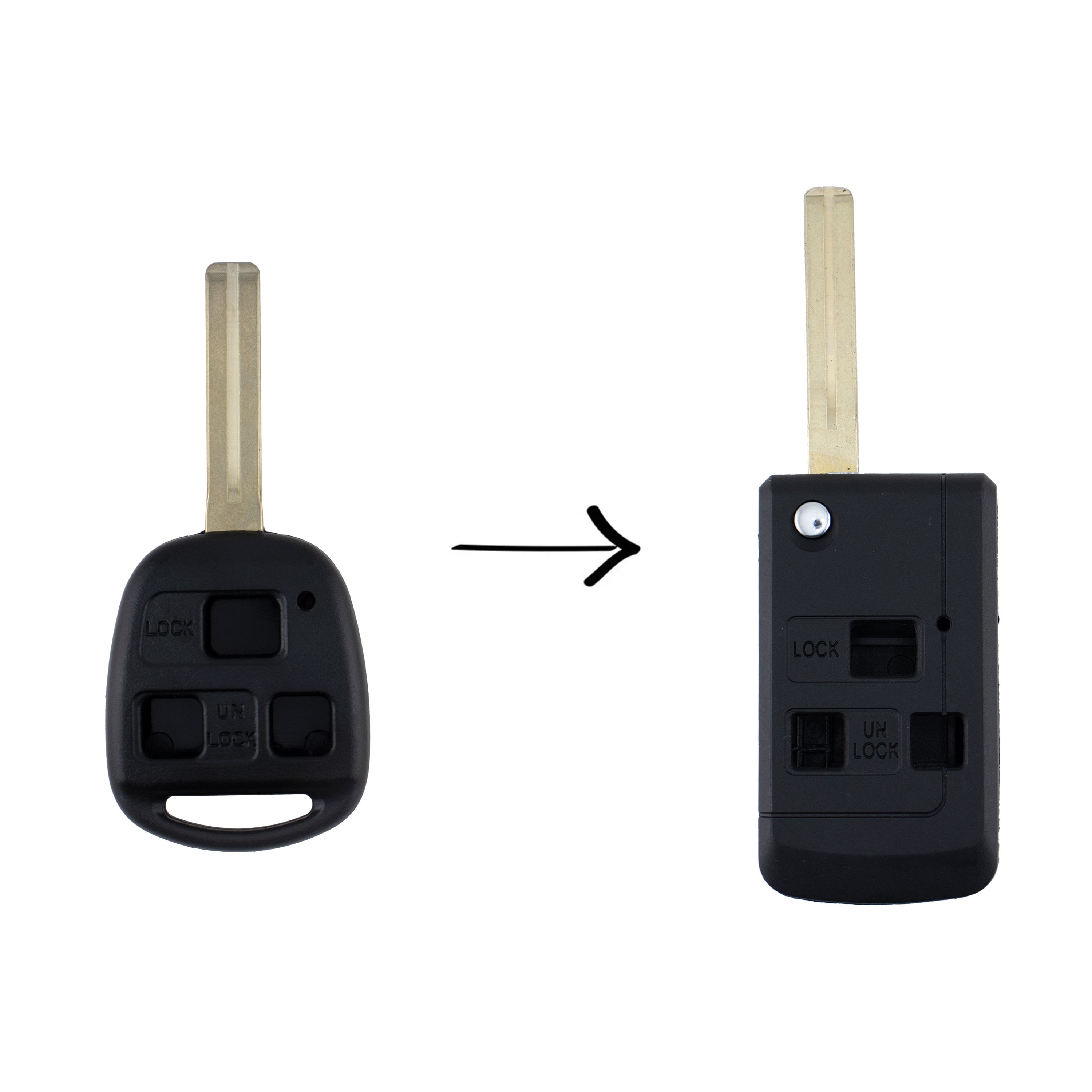 To Suit Lexus Remote Car Key 3 Button Flip Shell/Case/Enclosure IS200 GS300 RX300 LS400