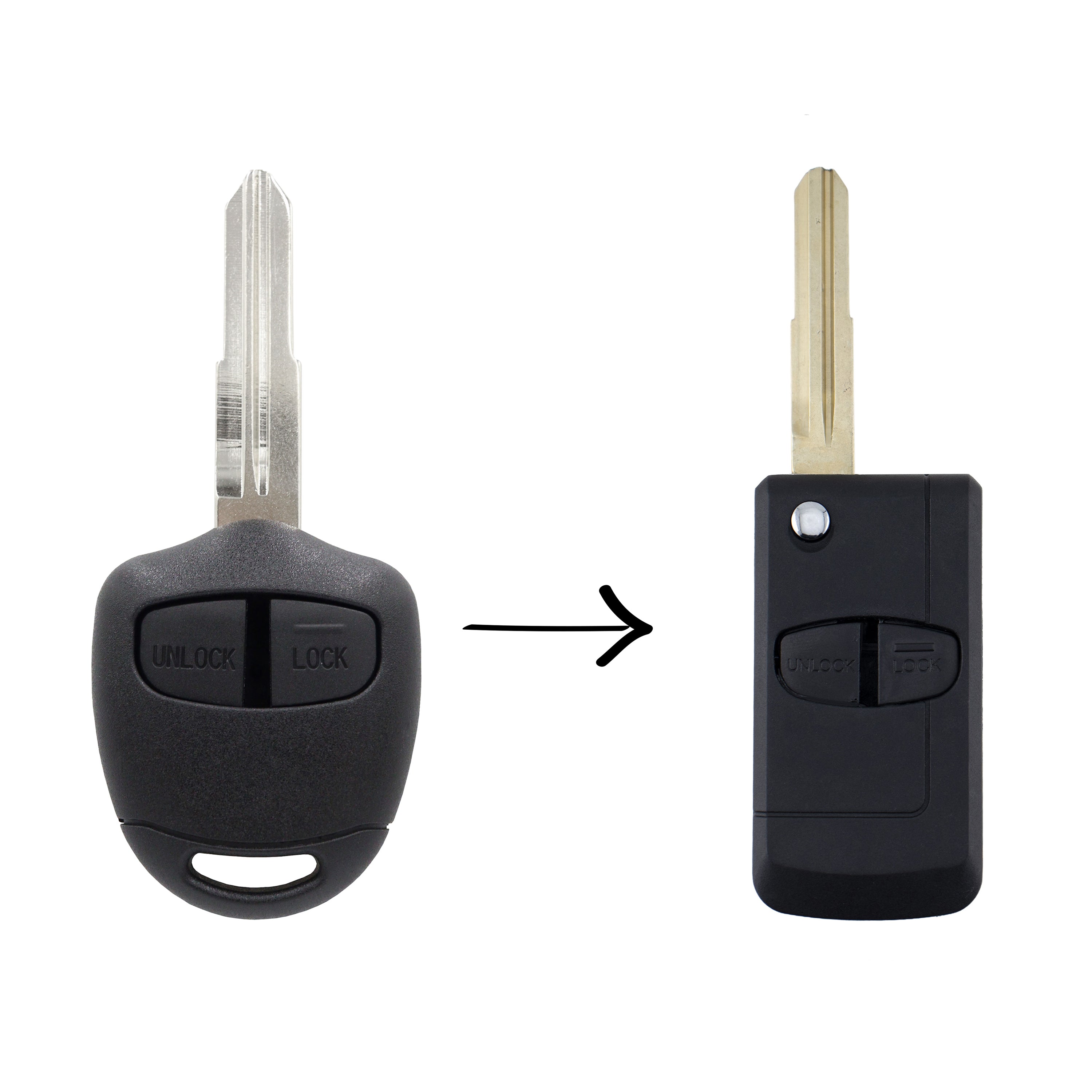 To Suit Mitsubishi Challenger Pajero Tritan Remote Flip Key Blank Shell/Case/Enclosure