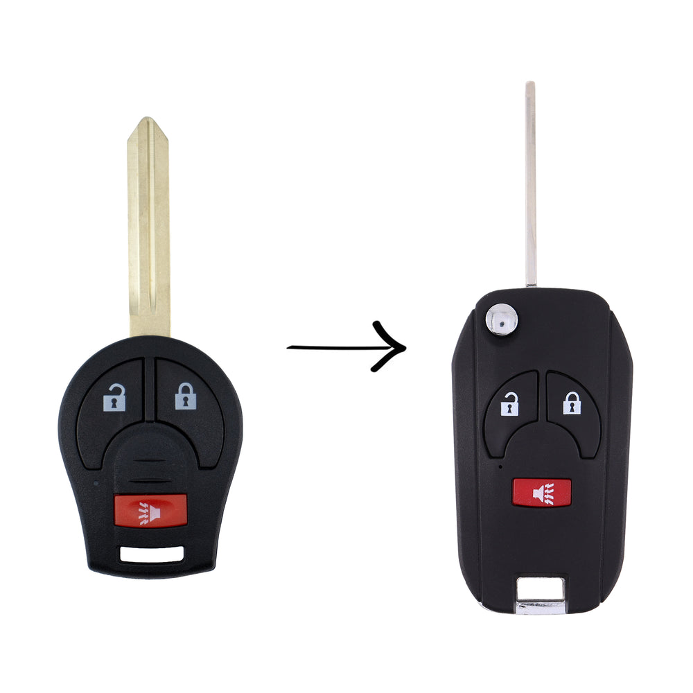 To Suit Nissan Tiida X-Trail Micra Remote Flip Key Conversion Shell/Case/Enclosure