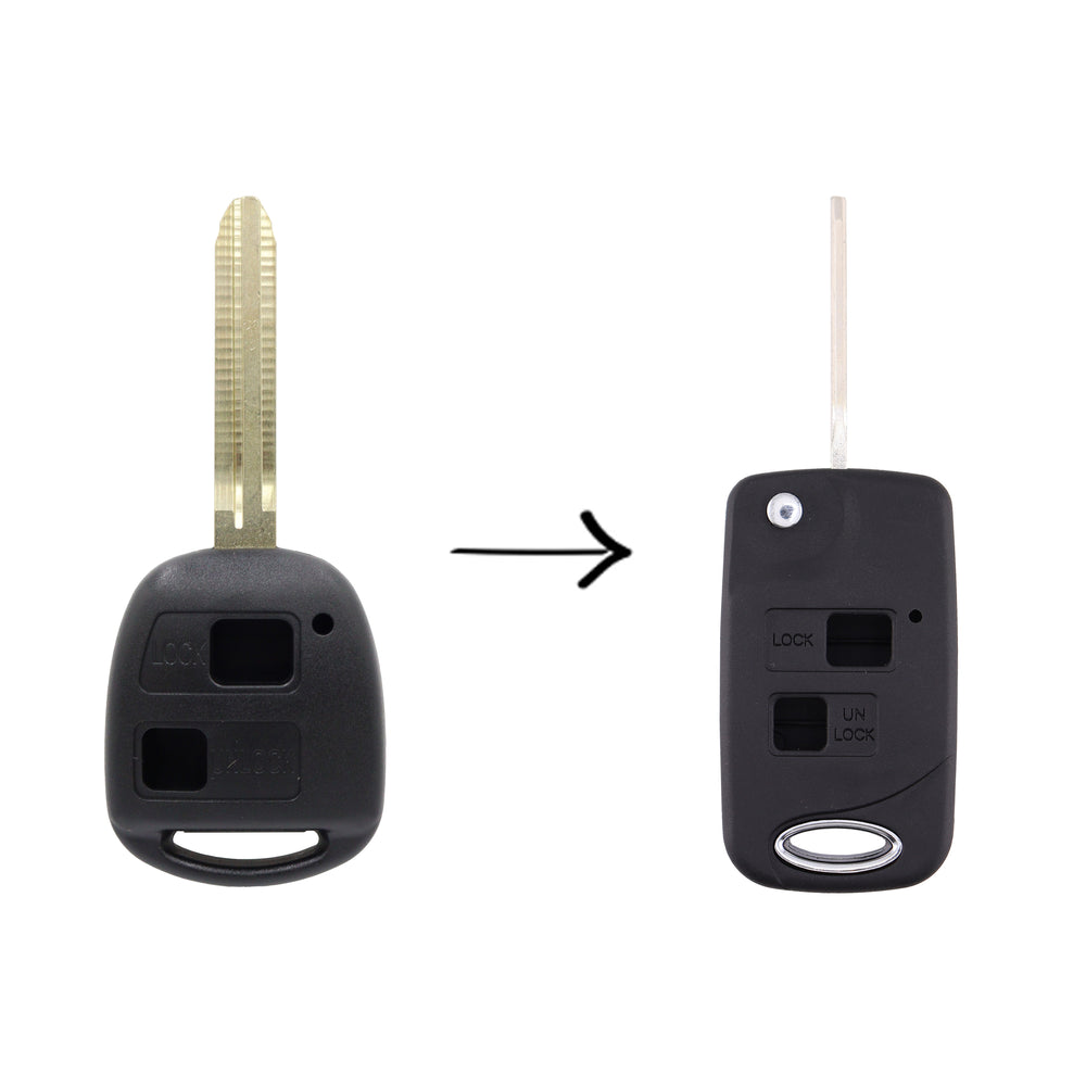 Remote Car Flip Key Blank Button Shell/Case To Suit Toyota Prado RAV4 Echo Corolla