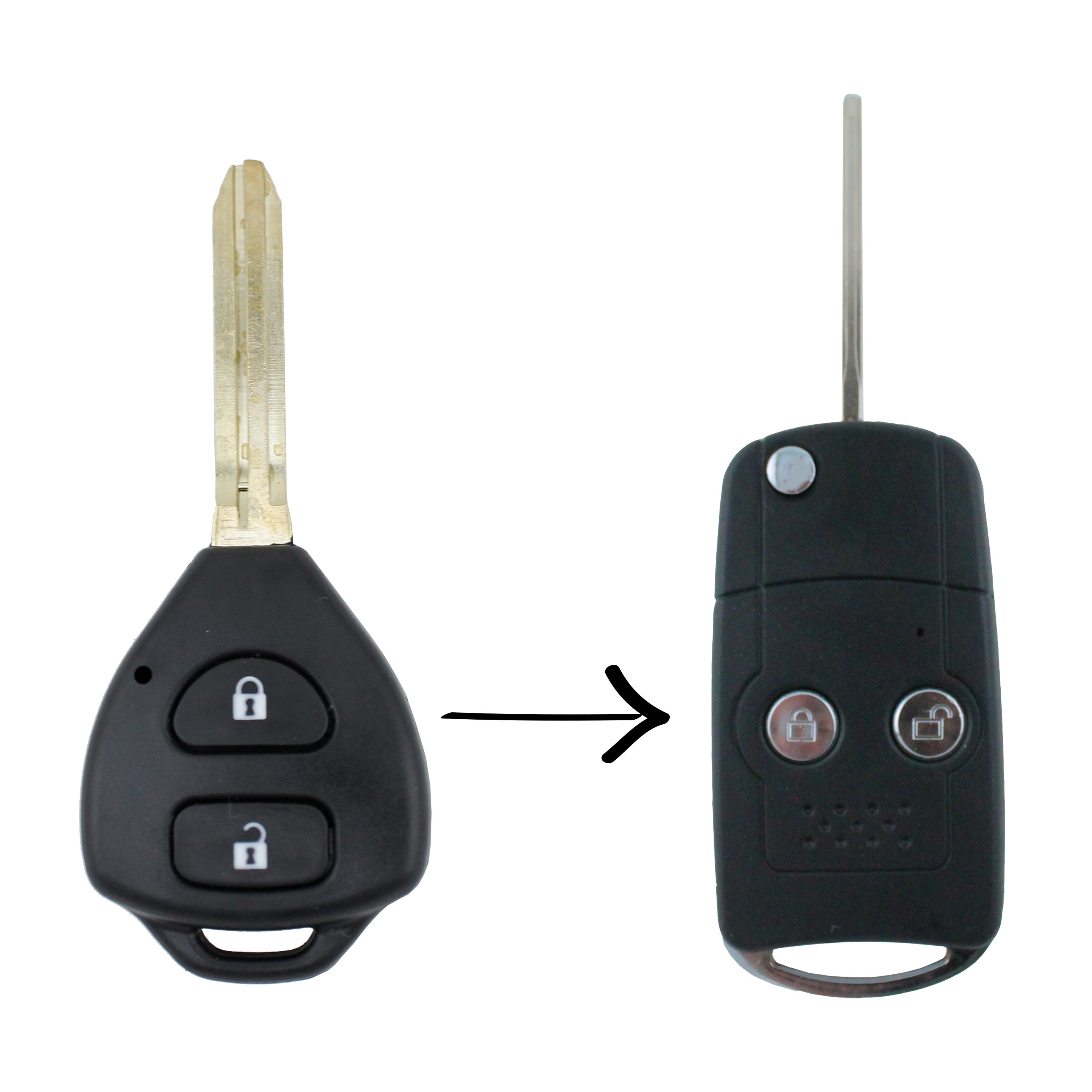 2 Button Uncut Flip Key To Suit Toyota