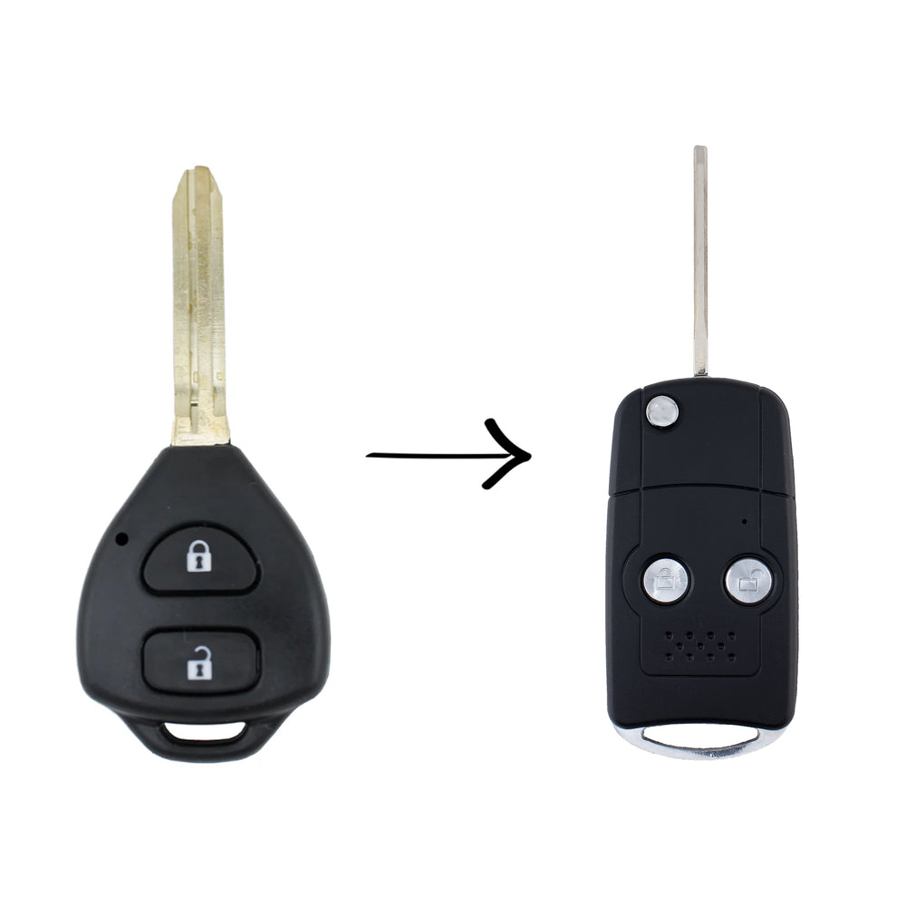 2 Button Uncut Flip Key To Suit Toyota