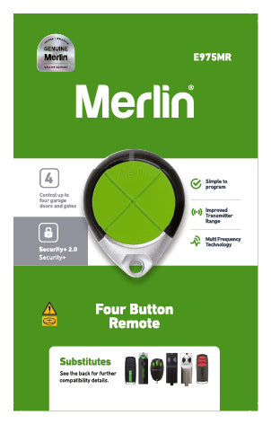 Packaged Remote to suit Merlin, Chamberlain & Grifco