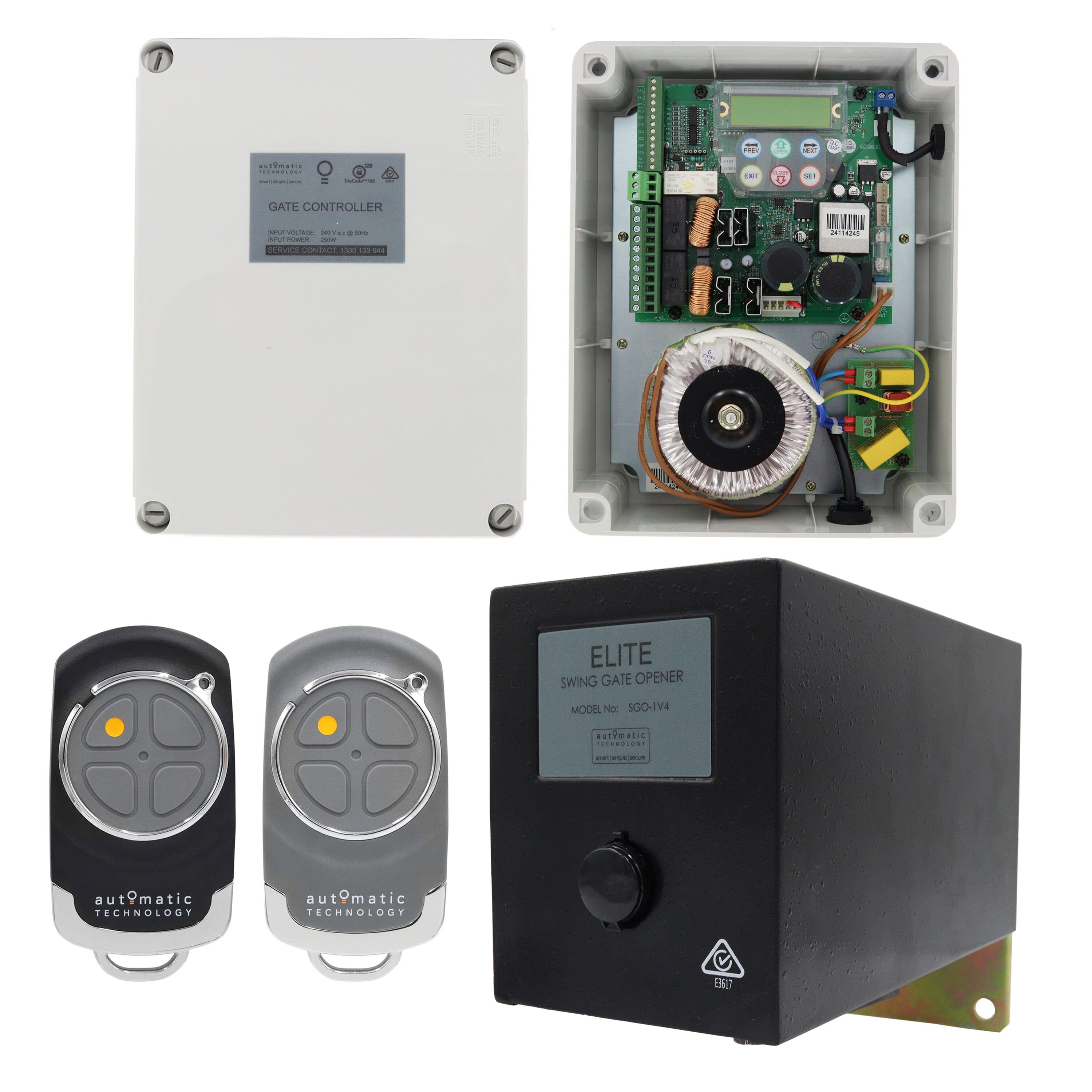 ATA Elite SGO-1v4 Single Swing Gate Motor/Opener Kit-Remote Pro