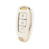3 Button White Car Key Cover To Suit Hyundai i30