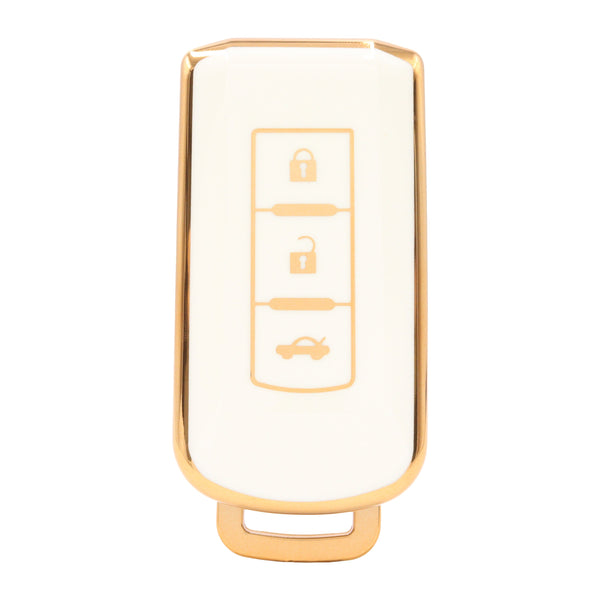 3 Button White Car Key Cover To Suit Mitsubishi Outlander