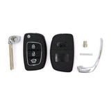 To Suit Hyundai HYN14R 3 Button Flip Key Remote Case/Shell