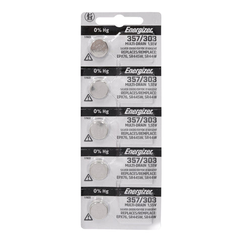 Energizer Silver Oxide Tearstrip Battery 357-303TZ.Z1 (5 Pack)