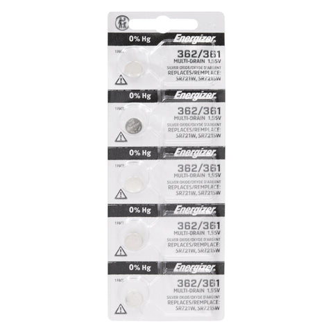 Energizer Silver Oxide Tearstrip Battery 362-361TZ.Z1 (5 Pack)