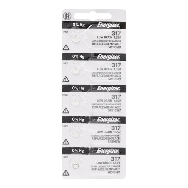 Energizer Silver Oxide Tearstrip Battery 317TZ.Z1 (5 Pack)