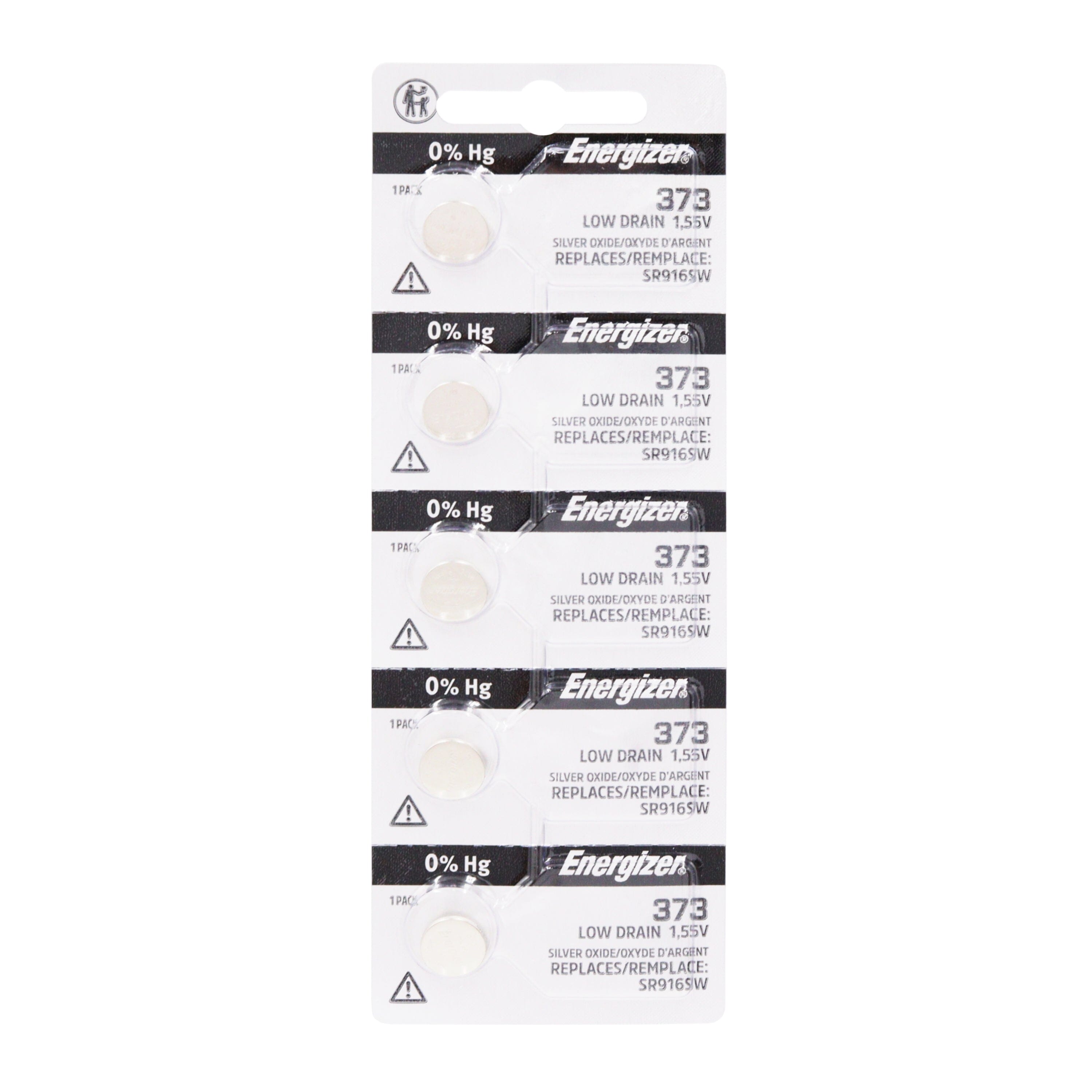 Energizer Silver Oxide Tearstrip Battery 373TZ.Z1 (5 Pack)