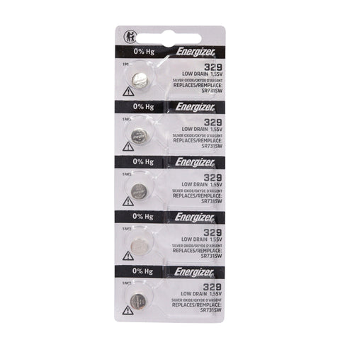 Energizer Silver Oxide Tearstrip Battery 329TZ.Z1 (5 Pack)