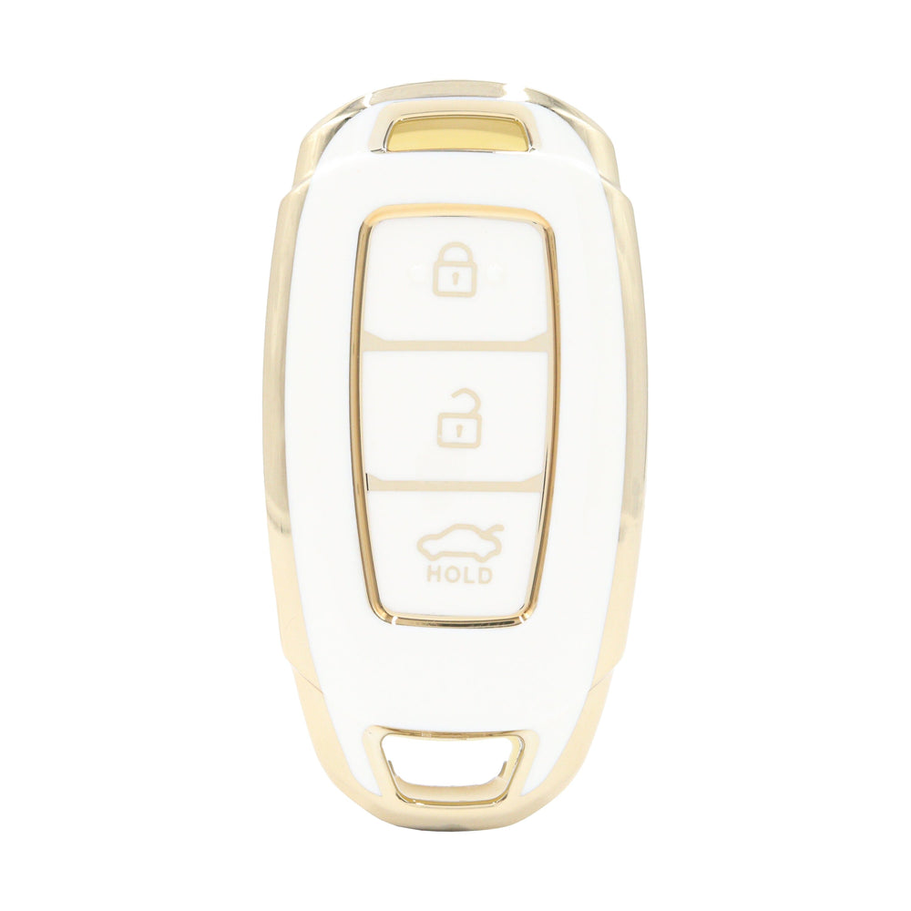 3 Button White Car Key Cover To Suit Hyundai i30