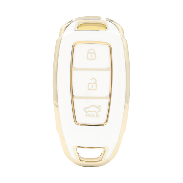 3 Button White Car Key Cover To Suit Hyundai i30