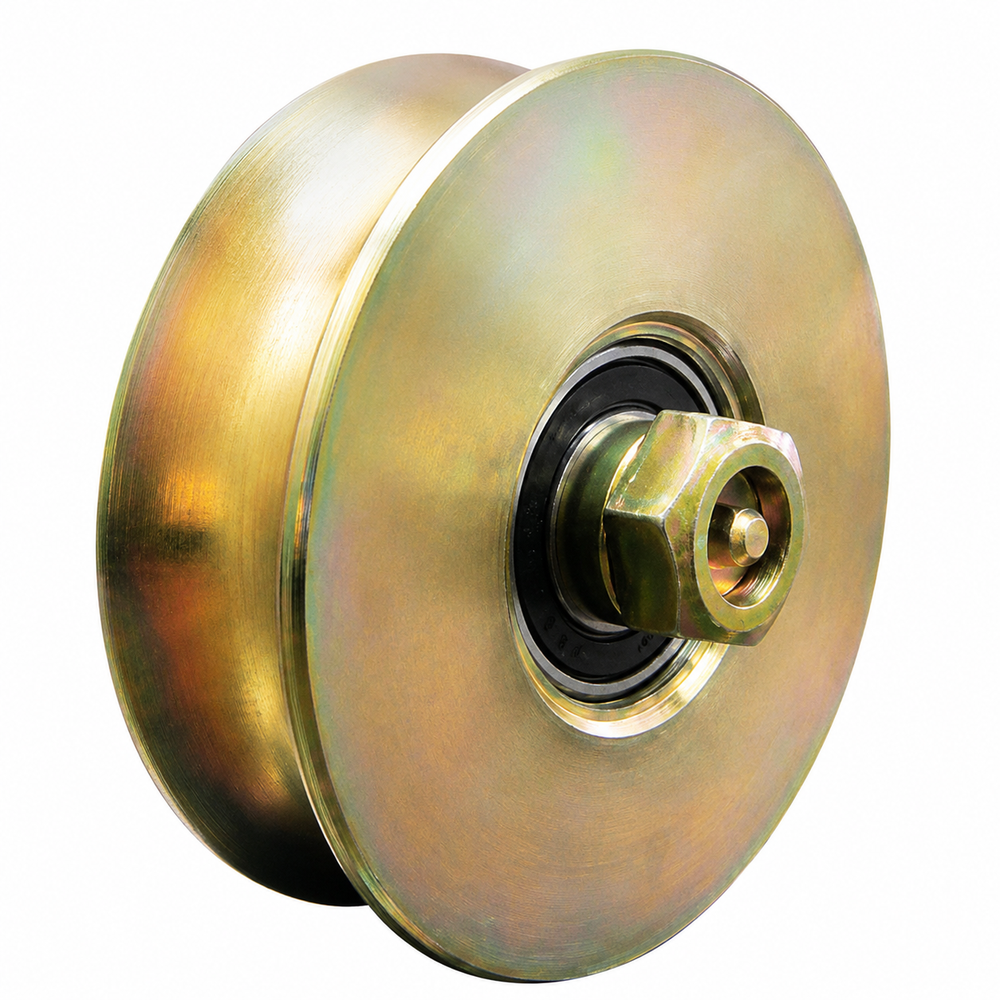 Sliding Gate Wheel 120mm Ø U Groove 2 Bearings - Lubricating