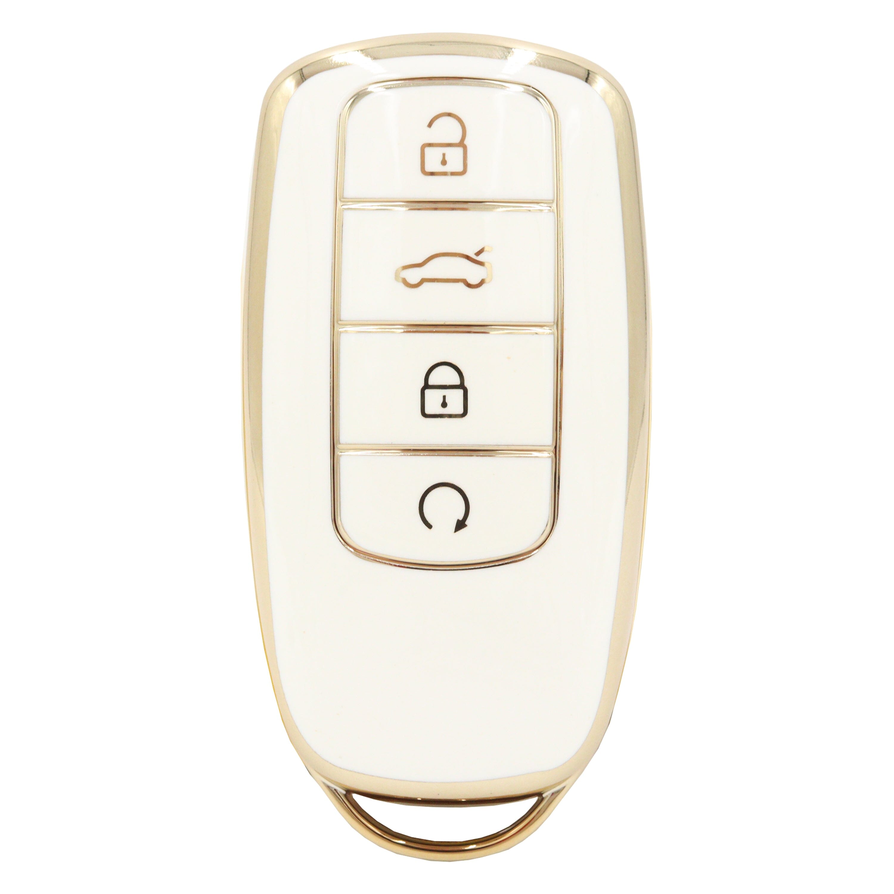 Golden Outlined White Car Key Sleeve to suit Chery Omoda 5