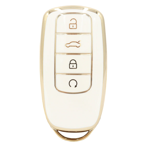 Golden Outlined White Car Key Sleeve to suit Chery Omoda 5