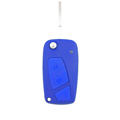 Automotive > Key > Housing - To Suit Fiat 3 Button Flip Key Remote Case/Shell/Blank Punto Bravo Stilo Blue