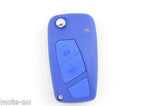 Fiat 3 Button Flip Key Remote Case/Shell/Blank Punto Bravo Stilo Blue - Remote Pro - 2