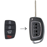 To Suit Hyundai i40 Sante Fe 4 Button Flip Key Replacement Rubber Buttons