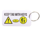 100 x Battery Warning Car Key Ring Tags