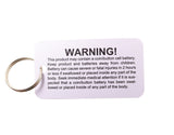 100 x Battery Warning Car Key Ring Tags