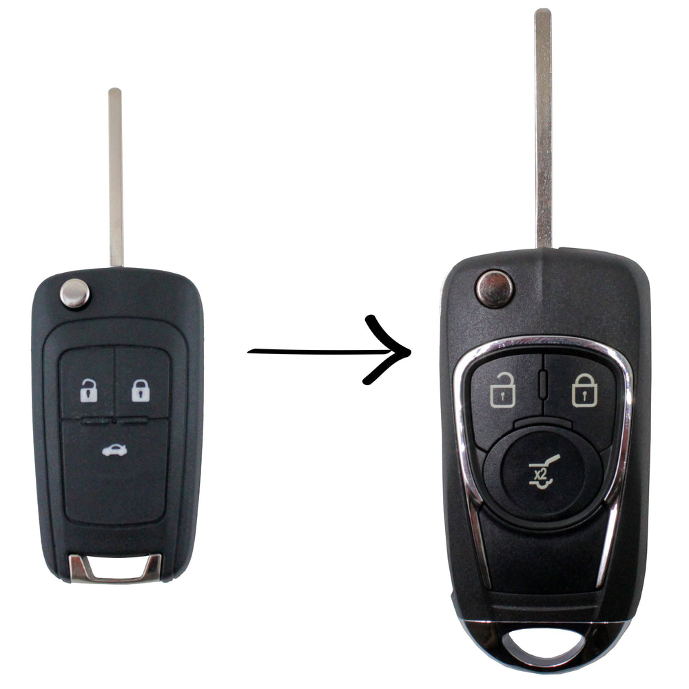 To Suit Holden Barina/Cruze/Trax 3 Button Remote Flip Key Blank Modified Shell/Case